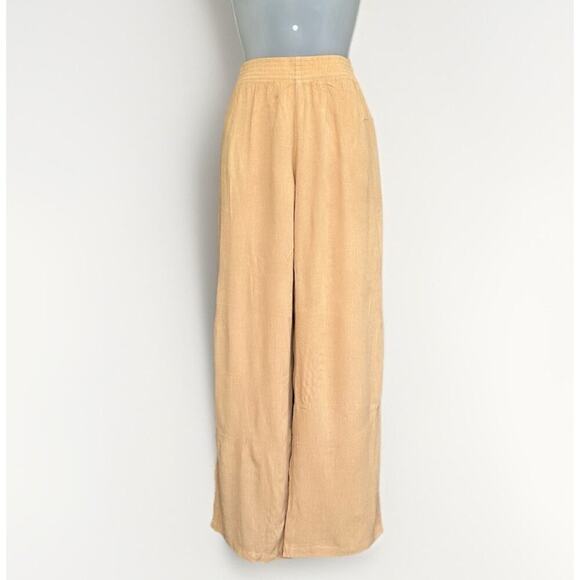 Babaton Pants - Babaton Viscose Wide Leg Pants Women's Size Small Beige Flowy Boho Minimalist